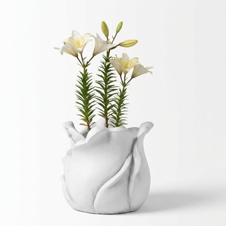 Blumenkorb Blumen Vase Gefäss Garten Terrasse Dekoration Statue Figuren