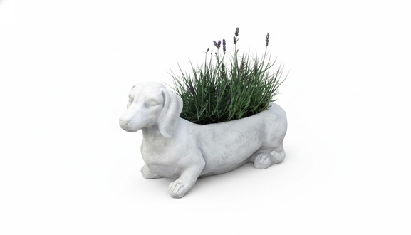 Blumenkübel Pflanz Kübel Dekoration Figur Blumentöpfe Garten Vasen Hund