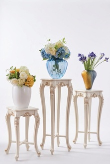 Blumenständer klassischer Stil Wohnzimmer Luxus Ständer Ablage Säule 3tlg