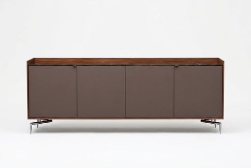 Braune Holzkonsole im eleganten modernen Design