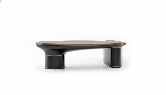 Brauner Holzschreibtisch modern elegant für Büro und Home Office