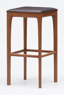 Brauner Holzstuhl im eleganten Design für Zuhause