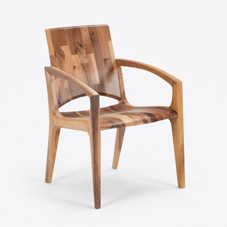 Brauner Holzstuhl modern elegant für Esszimmer und Büro