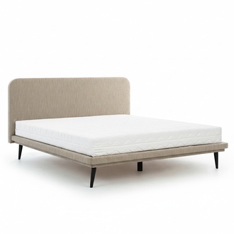 Braunes Polsterbett Schlafzimmer Betten Designer Luxuriöse Textilbetten