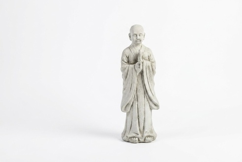 Buddha Skulptur in Steinoptik. Große Skulptur für Garten und Wohnbereich