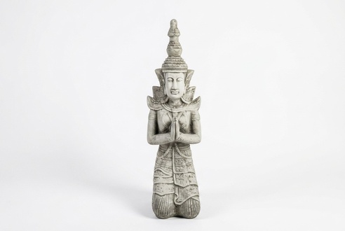 Buddha Skulptur in Steinoptik. Große Skulptur für Garten und Wohnbereich