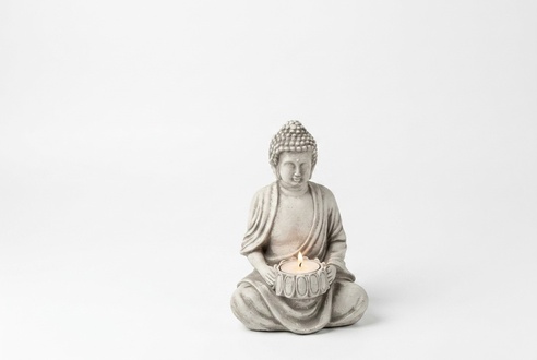 Buddha Skulptur Teelichter Kerze Ständer Große Skulptur Garten Wohnbereich