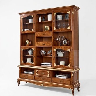 Bücher Regal braun Vitrinen Schrank Bücherschrank Vitrine Bücherregal Regale, Neu.