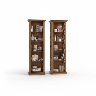 Bücherregal Regal Schrank Wohnzimmer Klassische braune Holzregale