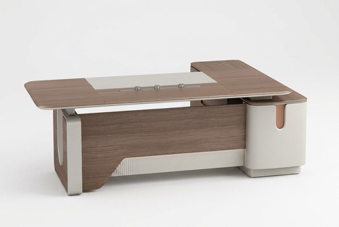 Büro modern Holz Arbeitszimmer futuristisch Office Eckschreibtisch