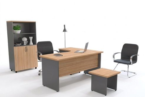 Büroausstattungsset Arbeitsplatz-Ausstattung Eckschreibtisch Aktenschrank