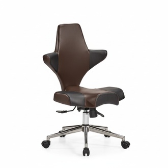Bürosessel Bürostuhl Arbeitsstuhl Sessel Wohnzimmer Arbeitszimmer Weiß Braun