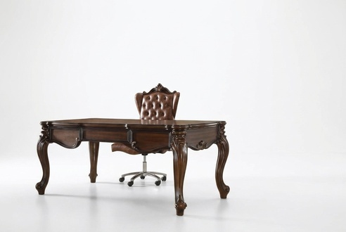 Büroset Schreibtisch Chefsessel Komplett Office Barock Rokoko 2tlg. Set Garnitur