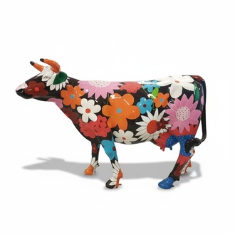 Bunt Bemalte Figur Statue Kuh Skulptur Deko Garten Design Statuen
