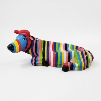 Bunt Bemalte Figur Statue Rind Skulptur Deko Garten Design Statuen