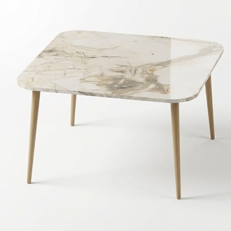 Bunter Holz-Couchtisch modern und stilvoll