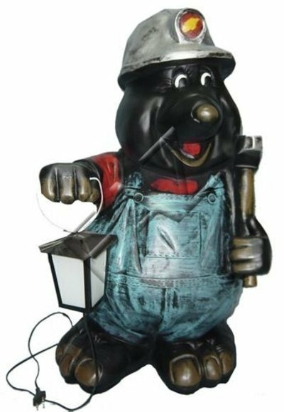 Design Maulwurf mit Lampe Figur Garten Statue Skulptur Figuren Skulpturen