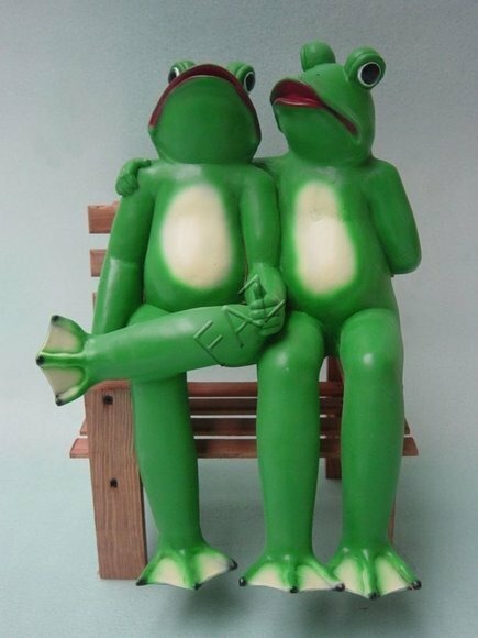 Design Frösche Figur Garten Statue Skulptur Figuren Skulpturen Dekoration