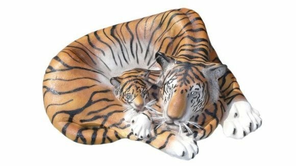 Design Tiger mit Kind Statue Skulptur Figuren Skulpturen Garten Zoo
