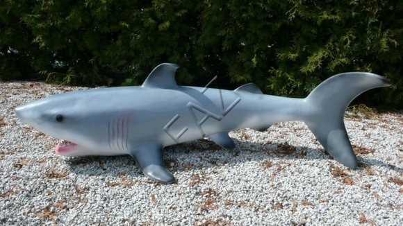 Statuen Fisch Hai Figur Garten Statue Skulptur Figuren Skulpturen Dekoration 1
