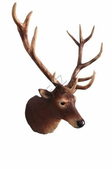 Design Hirsch Geweih Kopf Figur Wand Skulptur Figuren Skulpturen Dekoration