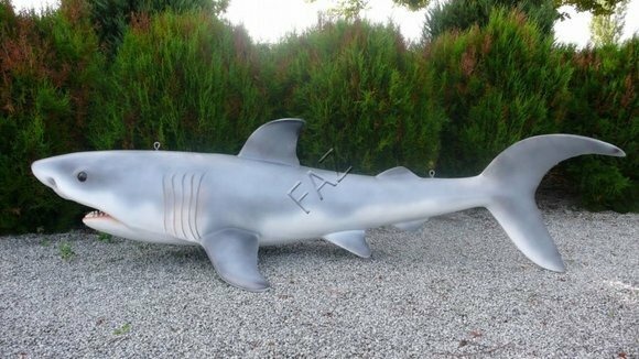 Hai Figur Garten Statue Skulptur Figuren Skulpturen Dekoration 300cm