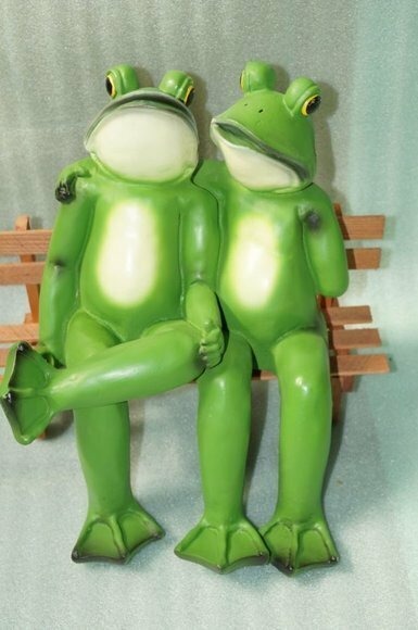 Design Frösche Figur Garten Statue Skulptur Figuren Skulpturen Dekoration