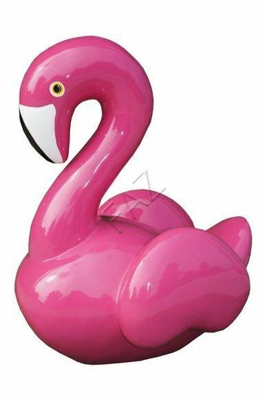 Design Pink Vogel Figur Statue Skulptur Figuren Skulpturen Dekoration Deko