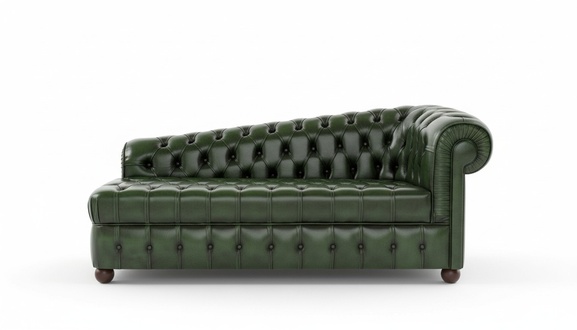 Chaiselongues Chesterfield Sofa Grün Couch Liege Ottomane Recamiere