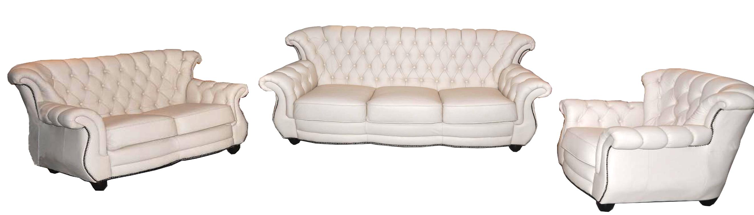Chesterfield 3+2+1 Ledersofa Sofagarnitur Polster Couch Garnitur Robert