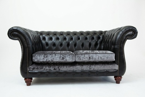 Chesterfield 2 Sitzer Klassische Luxus Barock Rokoko Couch Sofa Leder