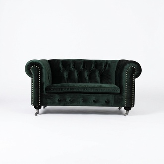 Chesterfield 2 Sitzer Klassische Luxus Barock Rokoko Sofa Textil Leder