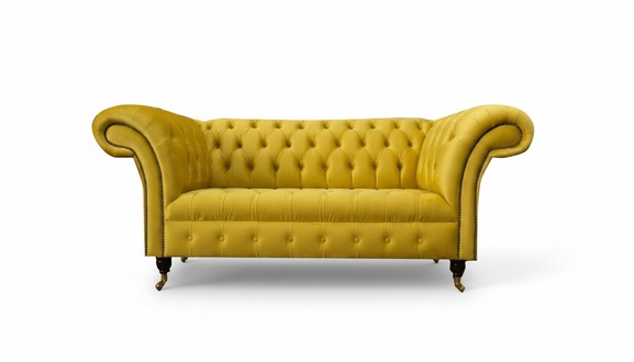 Chesterfield 2 Sitzer Möbel Modern Design Textil Wohnzimmer Couchen