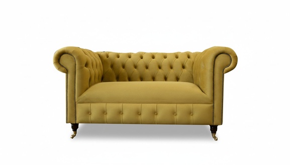 Chesterfield 2 Sitzer Sofa Gelb Design Couchen Polster Sofas Neu Kreative