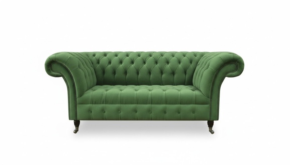 Chesterfield 2 Sitzer Sofa Grün Luxus Zweisitzer Möbel Neu Modern Design