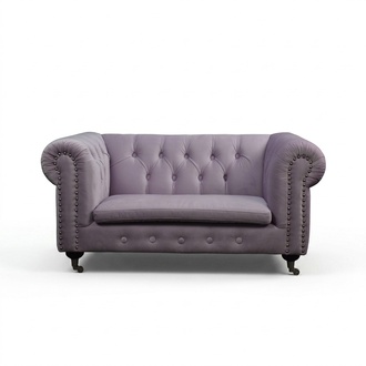 Chesterfield 2 Sitzers Klassische Luxus Barock Rokoko Sofa Textil Leder
