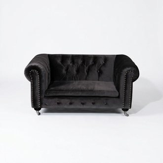 Chesterfield 2 Sitzers Klassische Luxus Barock Rokoko Sofa Textil Leder