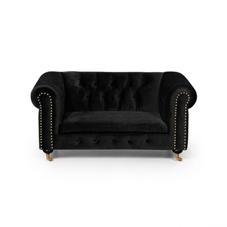 Chesterfield 2 Sitzers Klassische Luxus Barock Rokoko Sofa Textil Leder