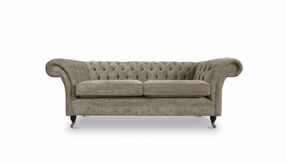 Chesterfield 3 Sitzer Beige Wohnzimmer Modern Design Sofa Kreative Möbel