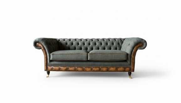 Chesterfield 3 Sitzer Grau Kreative Möbel Klassische Wohnzimmer Design
