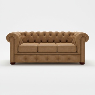 Chesterfield 3 Sitzer Polster Couch Antik Stil Leder Stoff Sofa Couchen Textil
