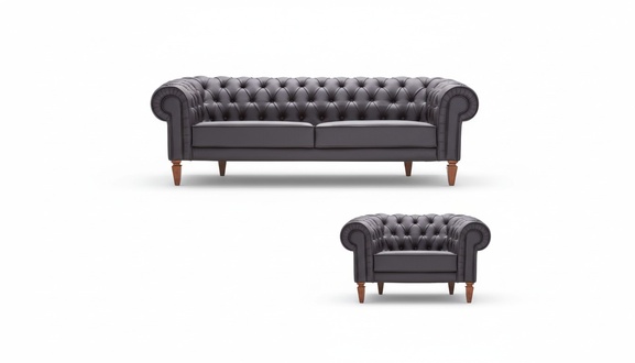 Chesterfield 3-Sitzer Sofa Sessel Couch Sofa Couchen 1 Sitzer Einsitzer Leder