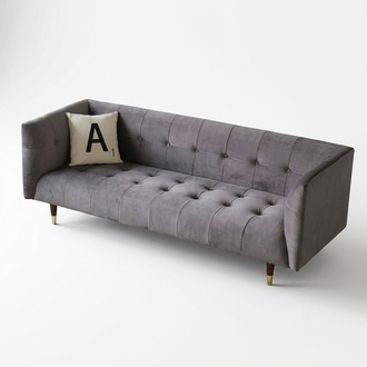 Chesterfield 3 Sitzer Sofa Stoffsofa Couch Polster Sitz Garnitur 3er Sofas Neu