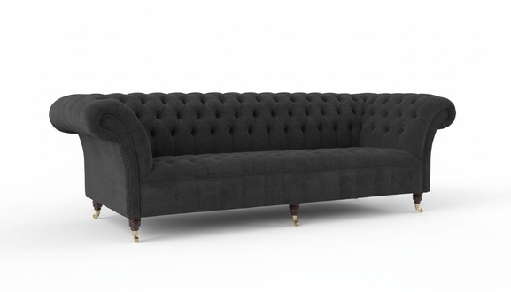Chesterfield 4 Sitzer Couchen Luxus Stoff Couchen Polster Garnitur XXL