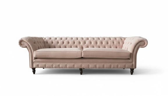Chesterfield 4 Sitzer Design Sofa Rosa Polstermöbel Sofas Stoff Textil
