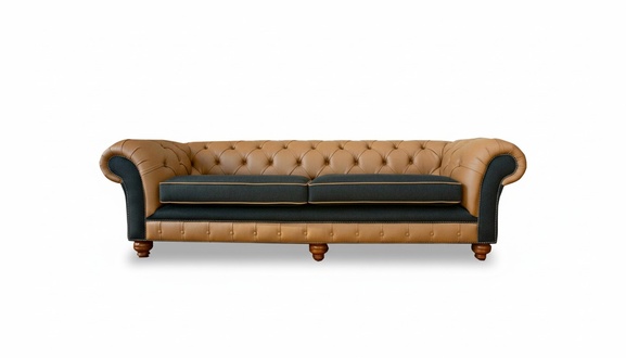 Chesterfield 4 Sitzer Leder Wohnzimmer Design Couchen Sofa Sofas big