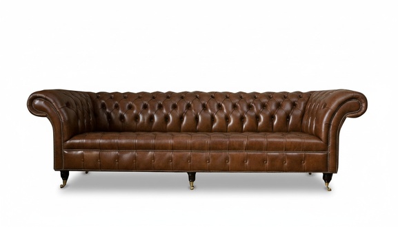 Chesterfield 4 Sitzer Modern Design Couchen Leder Sofa xxl big Möbel