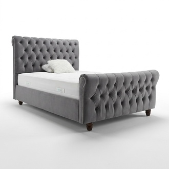 Chesterfield Bett Design Schlafzimmer Englisches Betten 200x200cm Textil