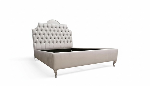 Chesterfield Betten Bett Polster Hotel Doppel Luxus Design Samt Stoff 140x200