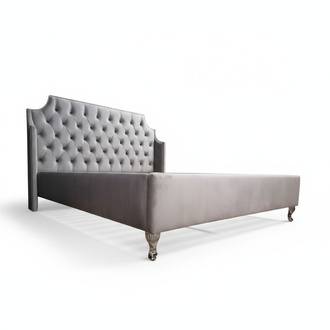 Chesterfield Betten Bett Polster Hotel Doppel Luxus Design Samt Stoff